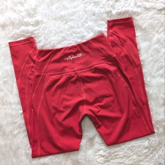 π΄SALE! Alphalete Red Coral Pulse Surge Leggings - Picture 2 of 10